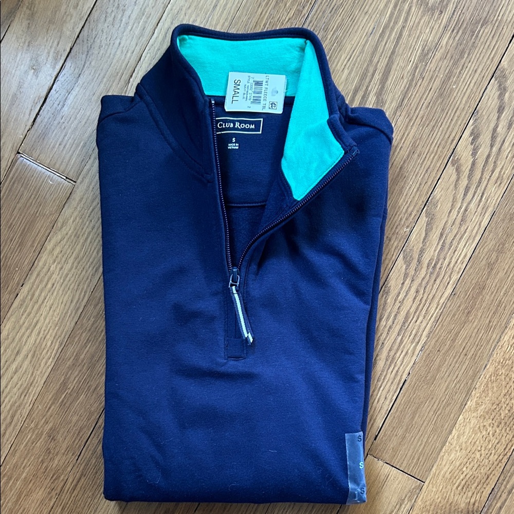 Club Room Dark Blue Pullover with Teal Accent